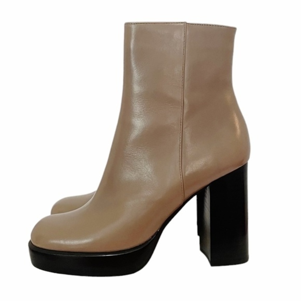 NEW Jeffrey Campbell Retro 70s Platform Boot Taupe Beige & Black Leather Size 8